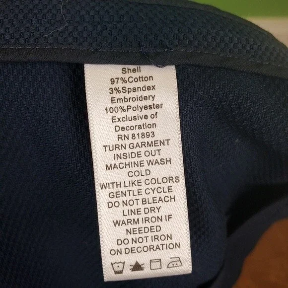 Victor Costa Womans Navy Blue Cotton Green Geometric Embroidered Jacket size sm - Picture 11 of 11